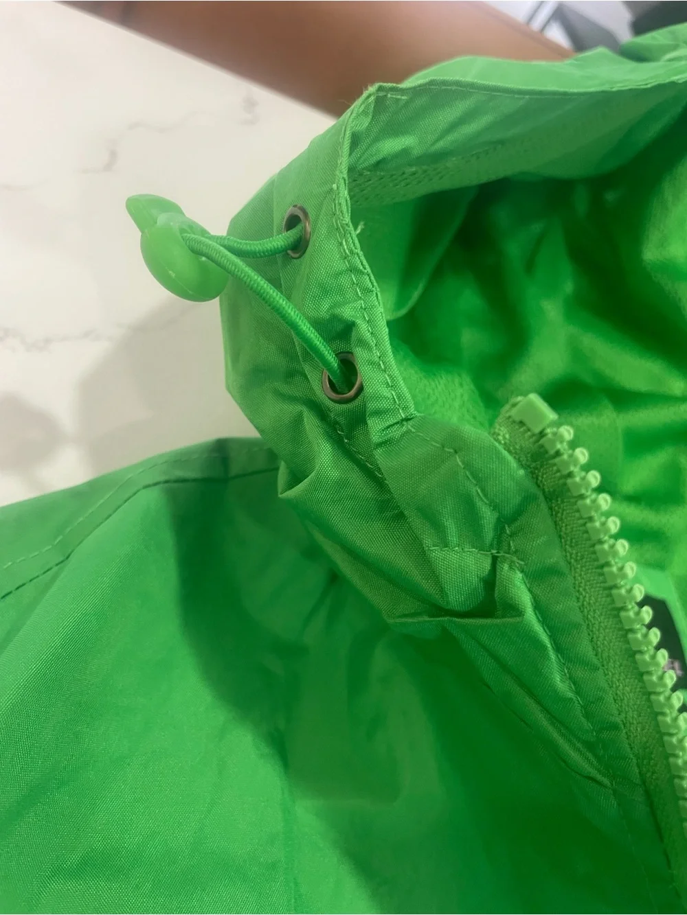 Green Hooded Windbreaker Jacket